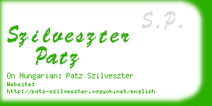 szilveszter patz business card